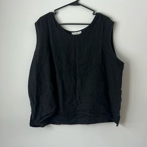 Bryn Walker 100% linen tank top shirt black